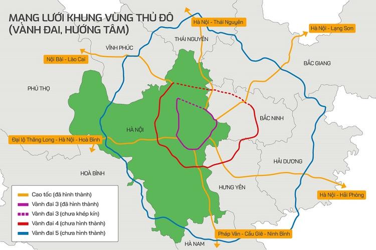 Đường vành đai 4 đi qua đâu